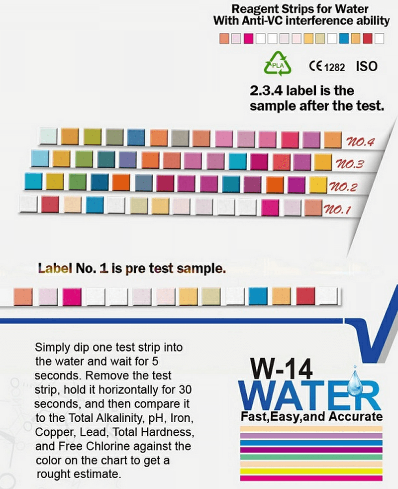 14 in 1 drinking water ph and chlorine test kit water test strips7